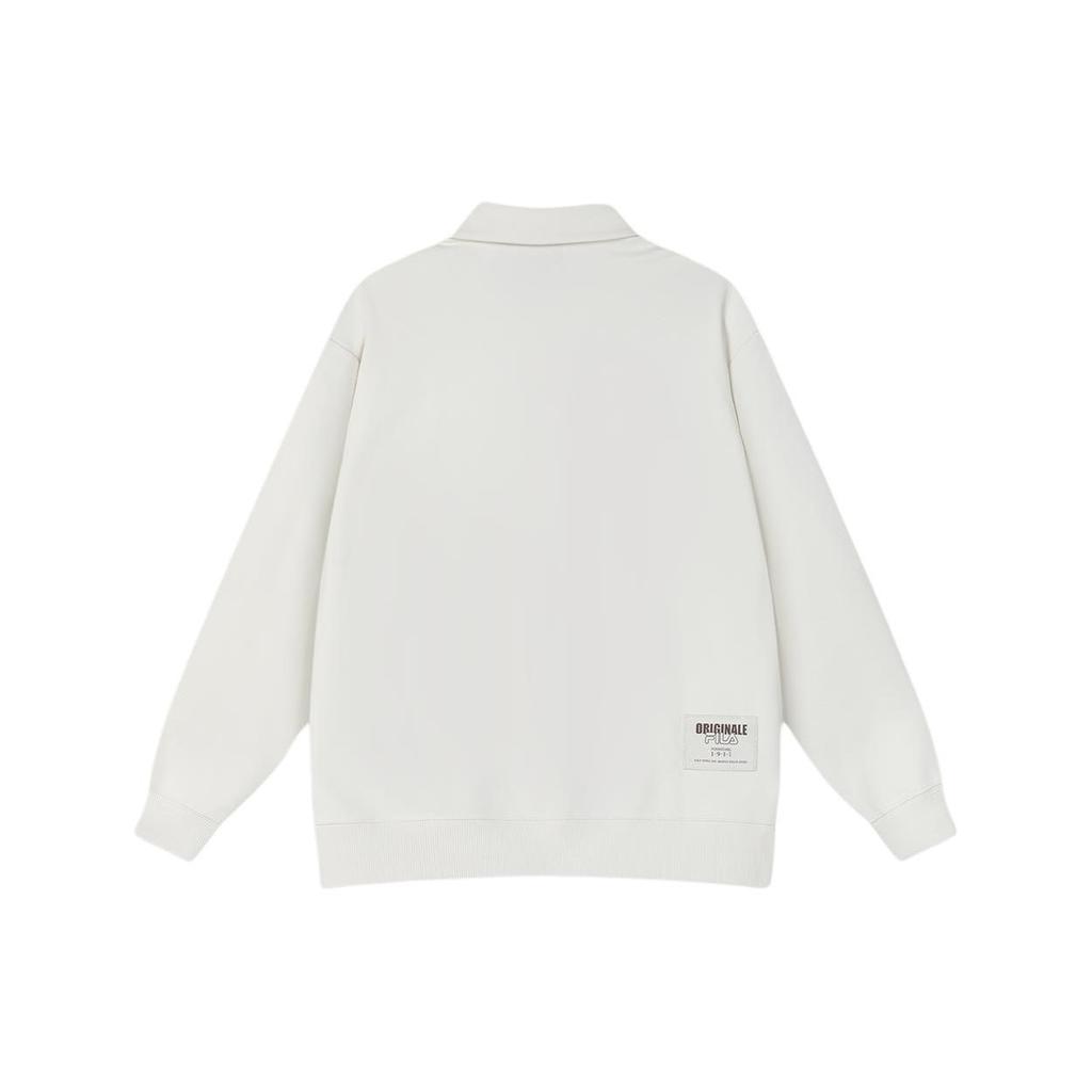 Fila Letter Print Casual Long Sleeve Polo Shirt Men Tops White F11M419207F-WT