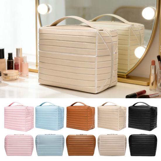 Paralleler Reise-Kosmetiktasche Klappbare Kosmetiktasche Wasserdichter Make-up-Organizer mit herausnehmbarem Trenner zur Aufbewahrung von Hautpflegeprodukten Toilettenartikeln Make-up-Werkzeugen