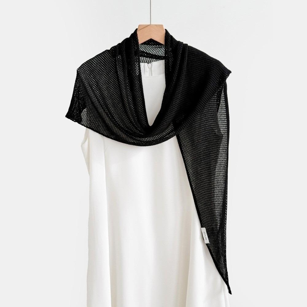 Solid Color Mesh Shawl 190×60cm Air-Conditioning Shawl  Spring Summer for Women