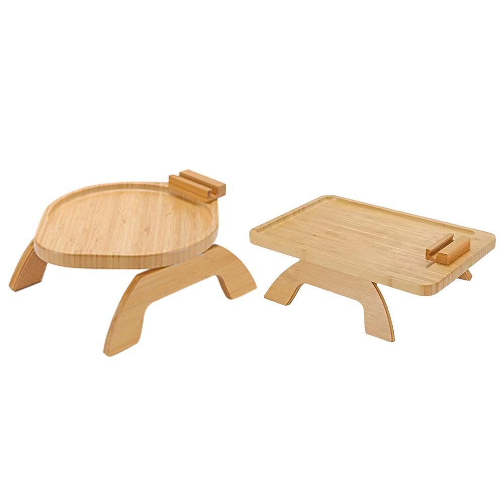 

Wood Sofa Arm Tray Clip Table Durable Foldable for Eating and Drink Tray Table #