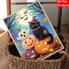 Halloween Black Cat Pumpkin Pearl Painting Art Full Pearl Handmade Diy Home Decorations