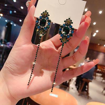 Personalized Long Tassel Diamond Earrings, Earrings, Women's Fashion Niche High-end Earrings.