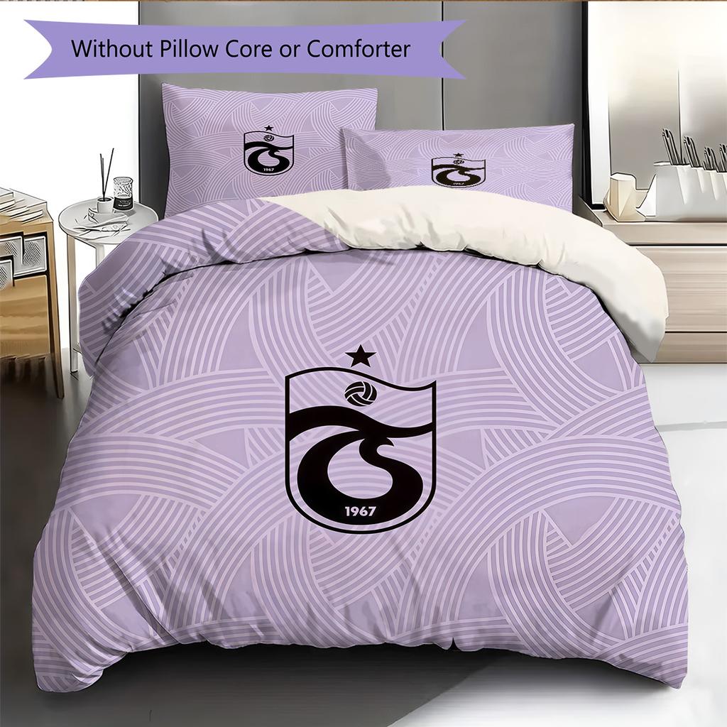Trabzonspor Pattern Bedding Quilt Set Home Decoration Gift (1 * duvet cover + 2 * pillowcase without core)