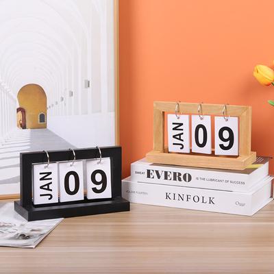 Wooden Page Turning Calendar Household Simple Desktop Decoration Study Desk Calendar Perpetual Calendar Knickknacks