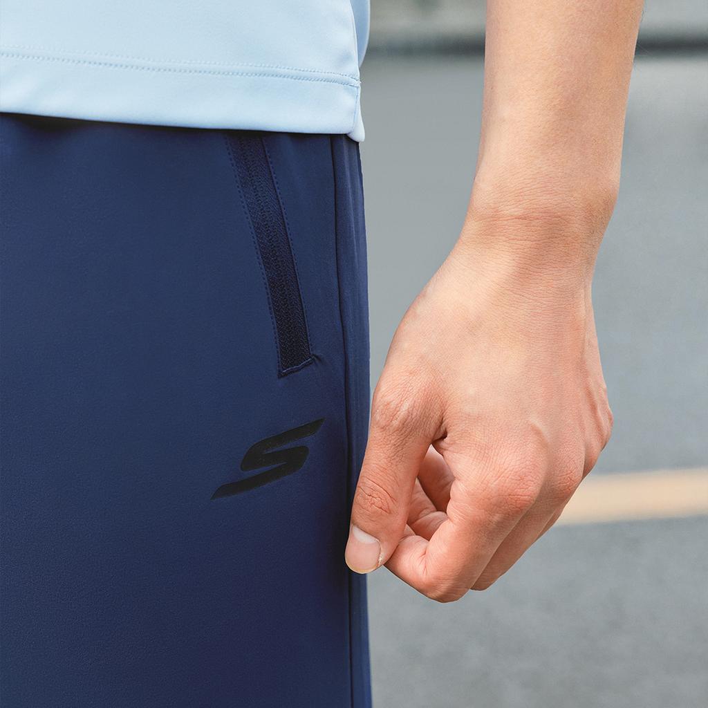 Skechers Ice Skin Quick-Dry Pants Solid Color Mid-Rise Breathable Quick-Dry Tapered Knit Sports Pants Men Pants Navy-Blue P224M106-02MZ