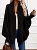 European & American Casual Open Knit Cardigan: Women's Loose, Big Collar, Lantern Sleeve, Lazy Style