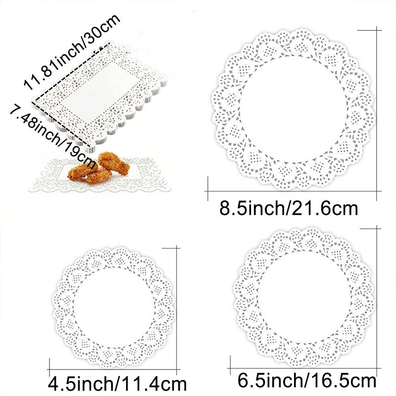 11PCS Lace Doily Paper Oil Absorption Pad Party Wedding Table Decor Pad For Baking Cooking Kitchen Cake Oil Absorption Pad