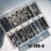 10er-Pack Schwarz-Weiß-Spitzen-Nagelaufkleber - Französisches Sexy Gitterdesign