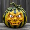 Halloween Pumpkin Figurine Resin Pumpkin Face Sculpture Spooky Pumpkin Halloween Decor for Home Office Desktop Decoration