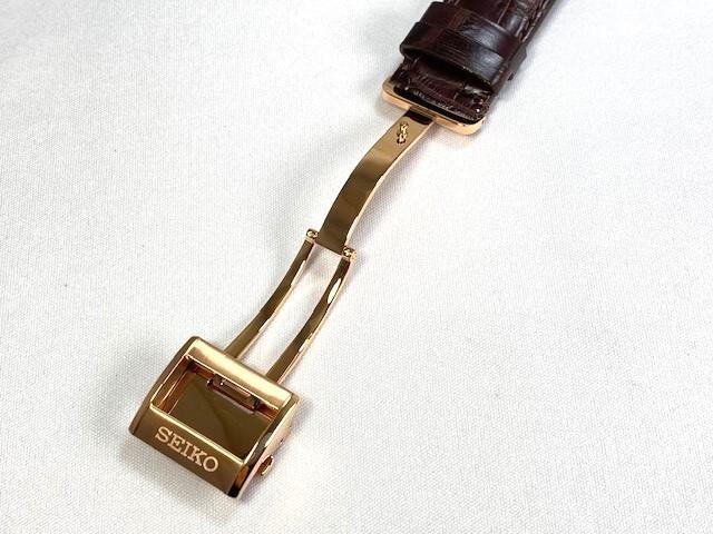 L0CK013P9 SEIKO Astron 22mm Leather Crocodile for and Other Models Strap, Brown, SBXB096/ 8X22-0AG0