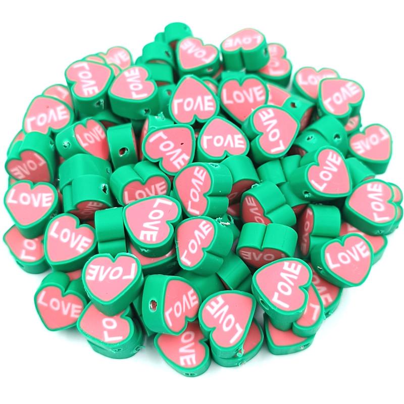 Lose Perlen, weiche Keramik, Herz-/Fünfeck-/Augenperlen, 10 Stück, Schmuckherstellung für Halsketten, Perlen zum Selbermachen, Perlenmaterial, Armbänder