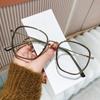 The Same Matte Lime Green Glasses Frame Plain Face Large Frame Polygonal Ultra-Light Myopia Women'S Anti-Blue Light Glasses