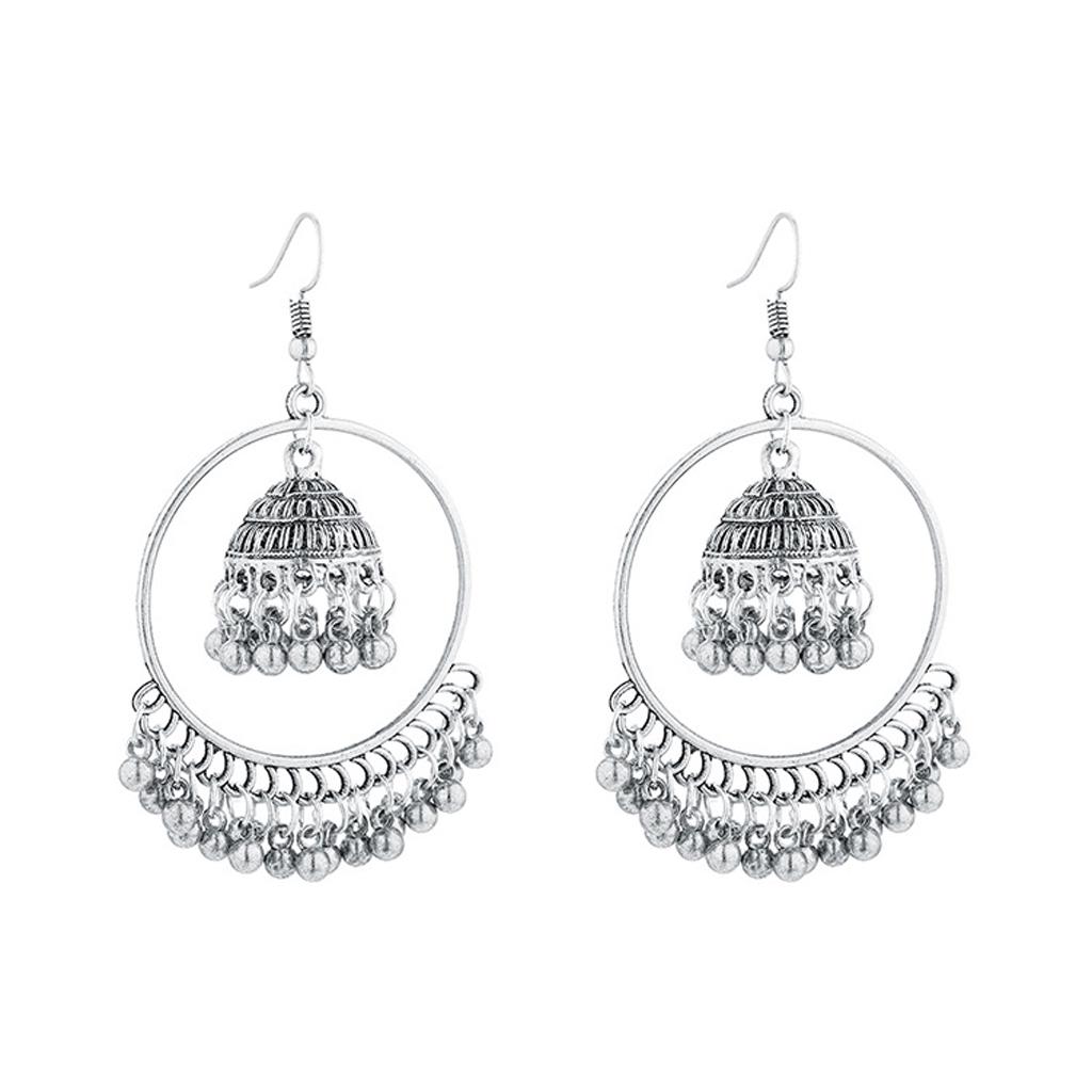 Ethnic Jhumka Indian Bell Tassel Dangle Drop Earrings Fashion Jewelry Decor Gift
