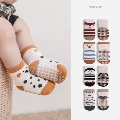 5 Paar Sommer Anti-Rutsch Baby Socken Cartoon Tierdruck Kleinkind Mädchen Boden Socken