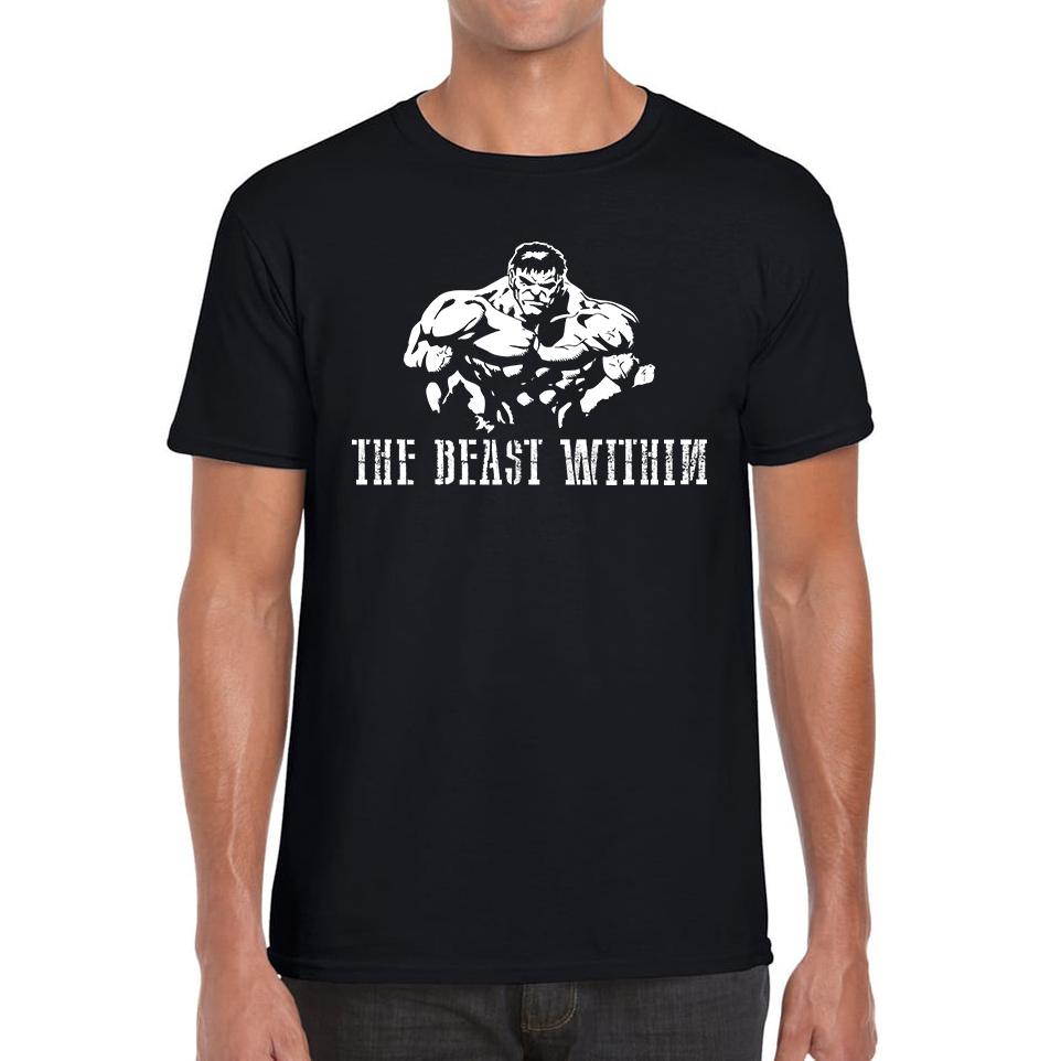 The Beast Within Hulk Bodybuilding Gym Unisex Mens T Shirt Womens Tops Tees S