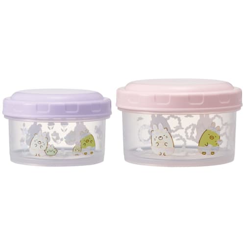Skater Food Container, Storage Container, Lunch Box, Sumikko Gurashi Rabbit Garden, S/M, Set of 2, Made in Japan, RFC2S-A