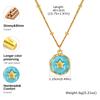 Geometric Irregular Colorful Enamel Pendant Necklace for Women Stainless Steel Heart Moon Star Charm Necklace Dainty Jewelry