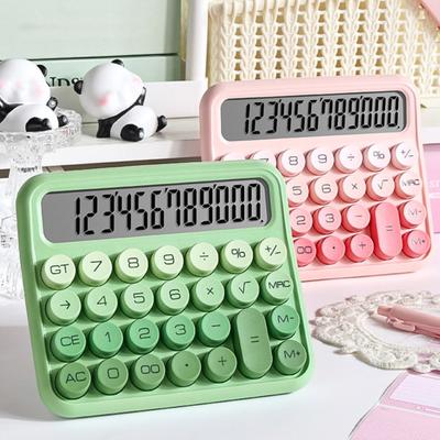 Large Calculator Silent 12 Digits Big Buttons Large LCD Display Gradient Color Mechanical Switch Calculator Accountant Office School Student