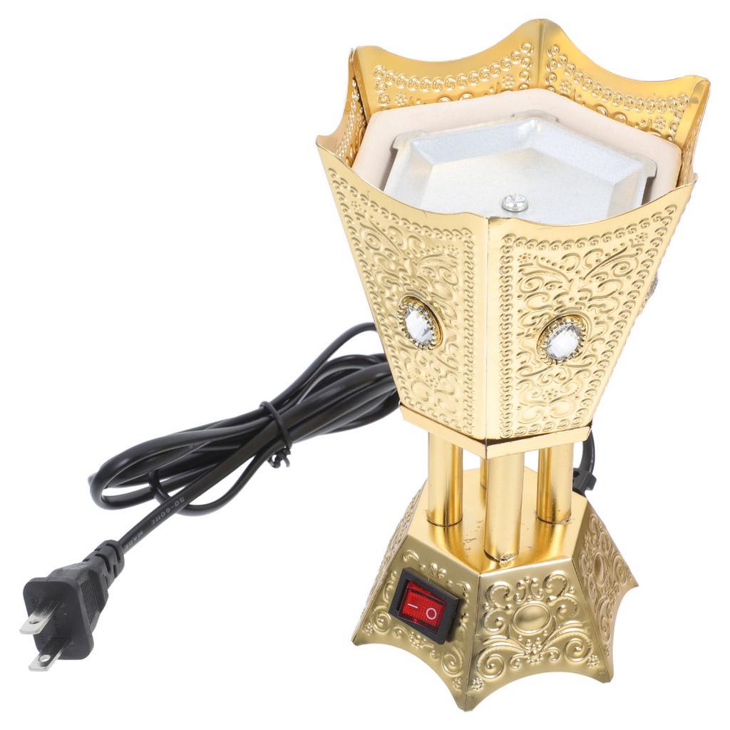 Electric Incense Burner Desktop Plug-in Retro Middle East Style Table Censer for Home Office Bedroom Living Room Decor