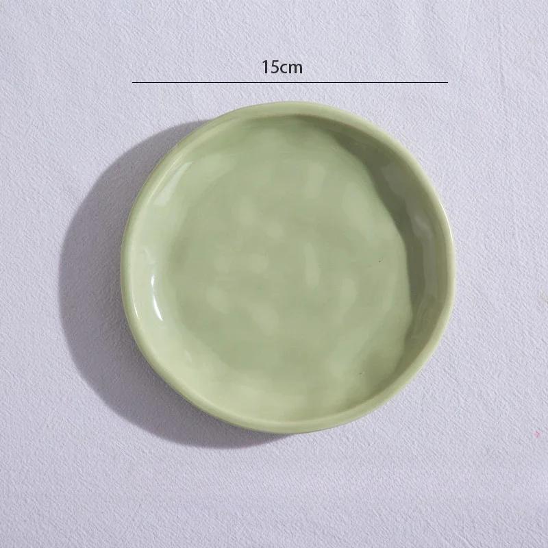 

Cream Luxury Plate Bone Dish Household Food Grade Ceramic Snack Cake Dining Table Storage Decoration Ins 6inch