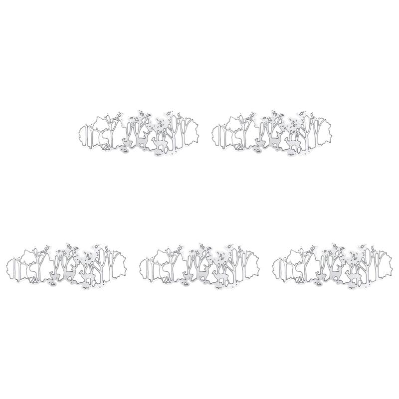 5 Pcs Christmas Tree Cutting Dies Embossings Stencils Christmas Metal Die Cuts for DIY Scrapbooking Card Decoration
