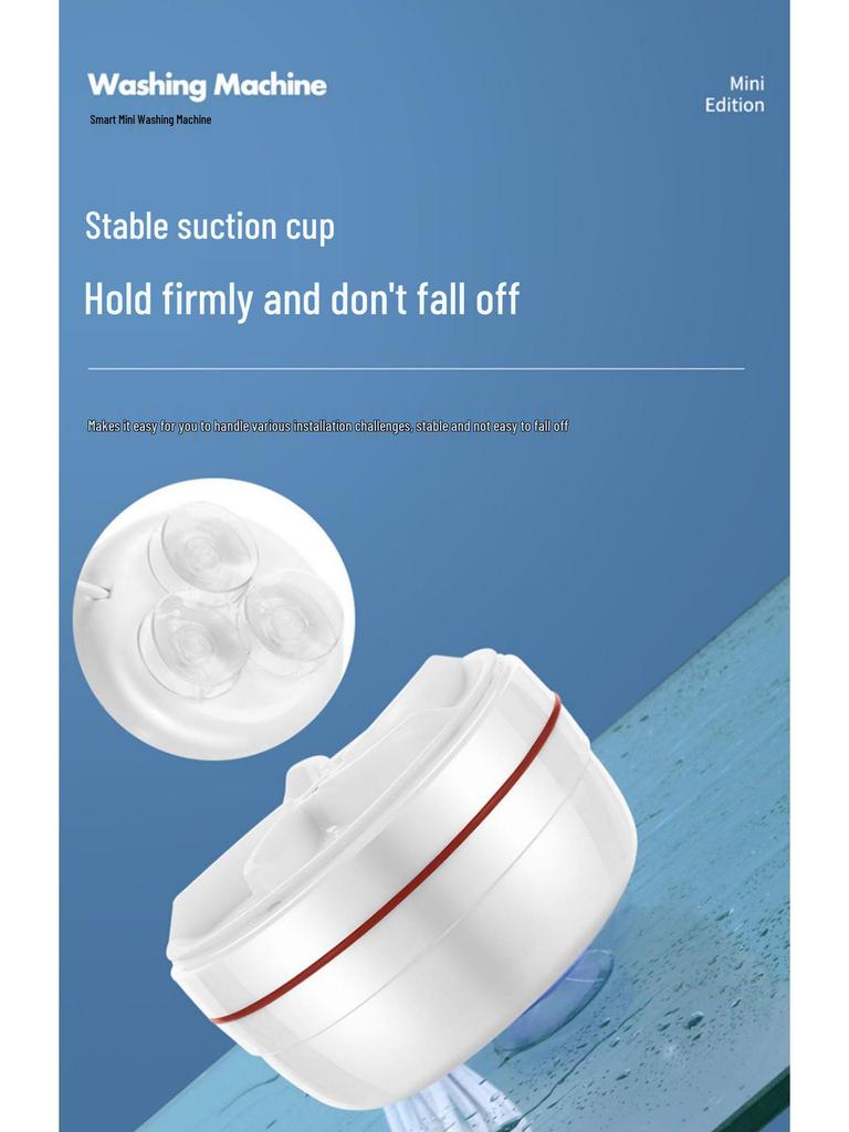 Portable Mini Spiral Turbine Washing Machine for Dorms - Fully Automatic for Small Loads & Underwear
