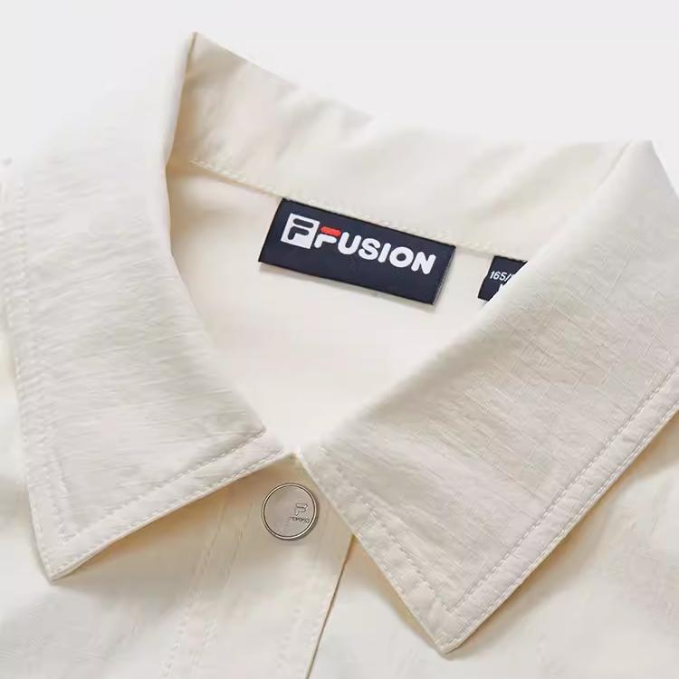 Fila Fusion Loose Fit Polo Short Sleeve Shirt Women Shirts Cloud-White T11W433401F-WT