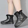 Botas de nieve para mujer, botas Ankel de piel cálidas, zapatos impermeables de felpa para invierno para mujer, botas antideslizantes a la moda para mujer, botas con plataforma sin cordones
