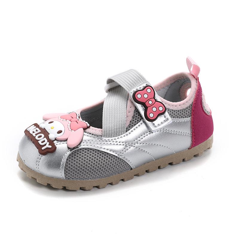 Kuromi Girls  Princess Mesh Velcro Sandals - 2025 Summer Collection 26 розовый цвет-серебро