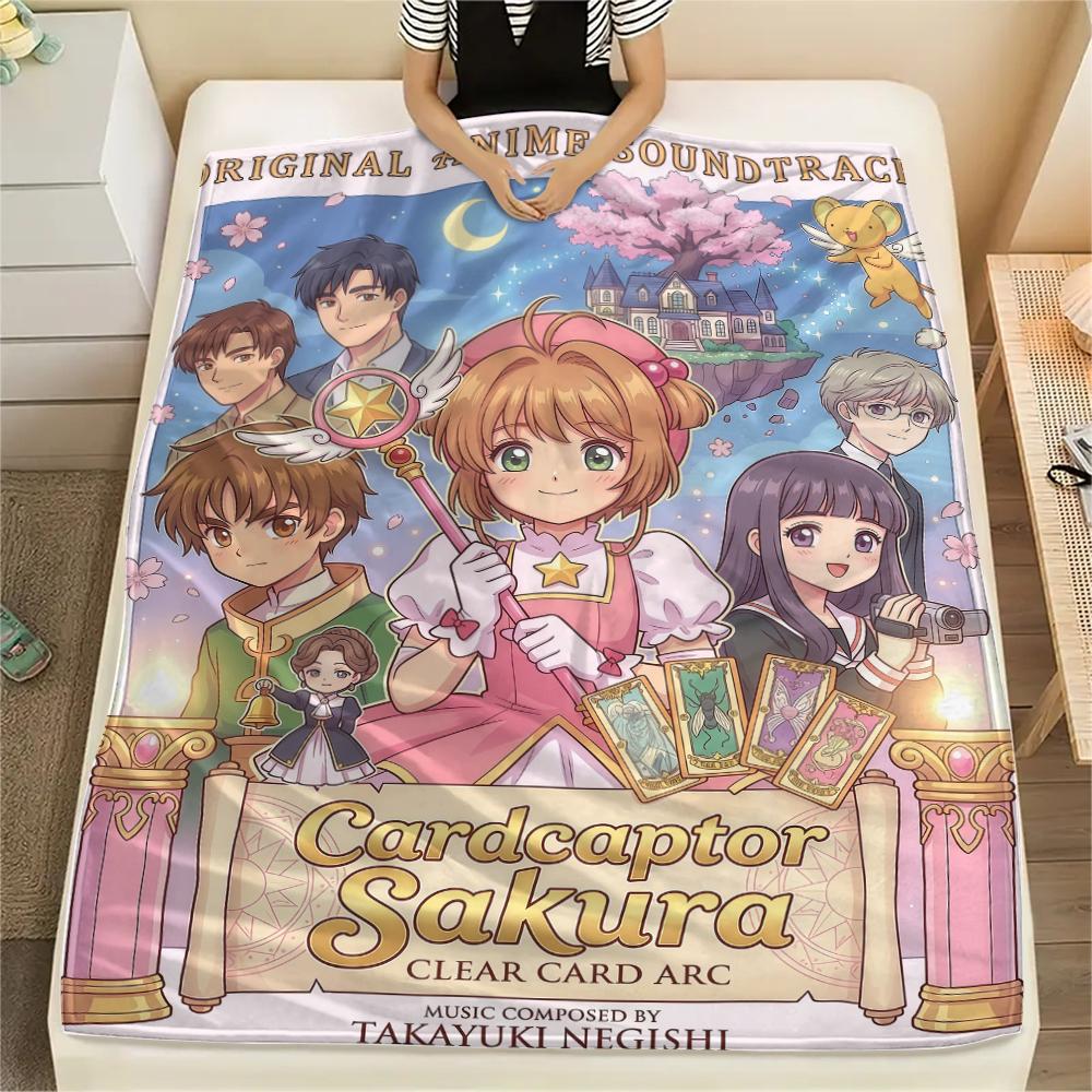 Cardcaptor Sakura Design Druck Flanelldecke, Hohe Qualität, Bequem für Alle Jahreszeiten, Heimdekoration, Wärme und Komfort