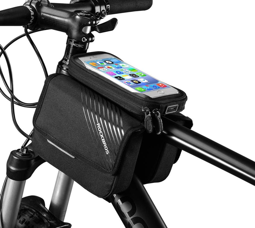 Rockbros Top Tube Bag Frame Large Bicycle Smartphone Front Waterproof Compatible with iPhone 11 Pro XS 8 HUAWEI Cycling Bag Bag, Capacity, 6-inch