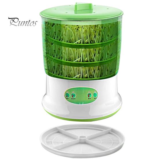 Auto Bean Sprouter 1 Set Sprout Machine Rapid Germination Automatic Soaking Water-Storage Germinating Short Cycle EU Plug Sprouting Bucket Home Supply