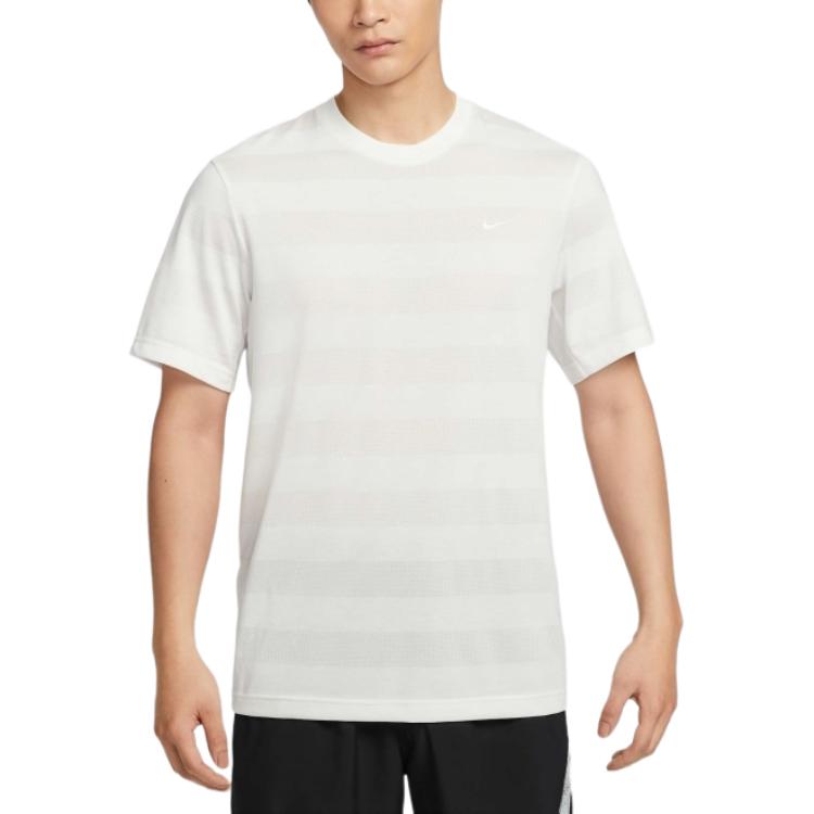 Nike Primary Stmt Ss Ext Sports Striped Breathable Short Sleeve T-Shirt Men Tops Light-Gray HJ3152133