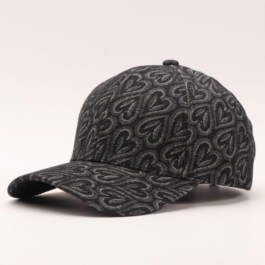 

Love Heart Leopard Print Baseball Cap With Wide Brim For Casual Outdoor Wear Black