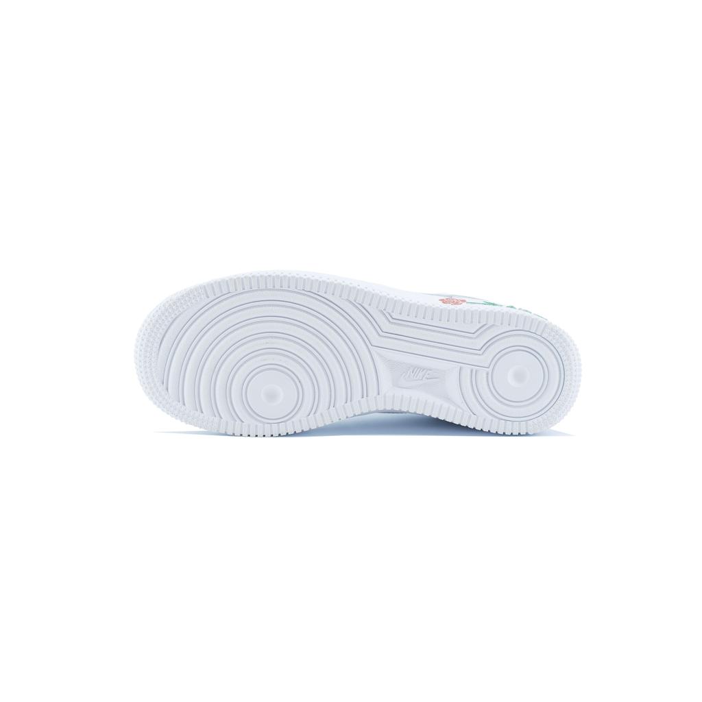 Nike Air Force 1 Floral Slip Resistant Abrasion Resistant Low top Skateboard Shoes Unisex White CW2288-111(Team448-)