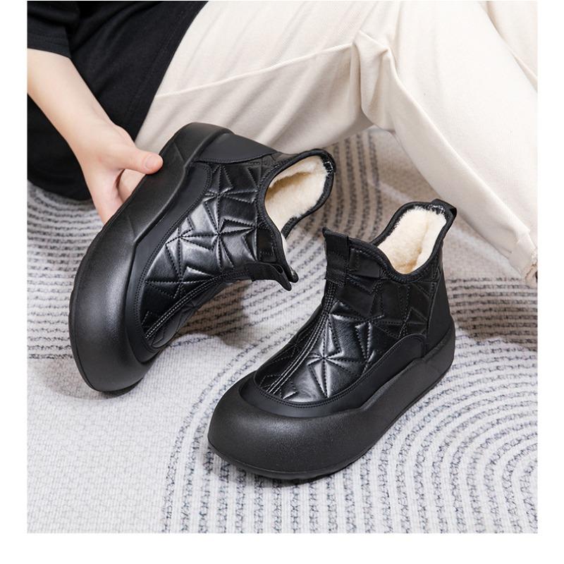 2025 Winter New Fashion Platform Women's Cotton Shoes Thickened Snow Boots Casual Non-Slip Waterproof Cotton Boots