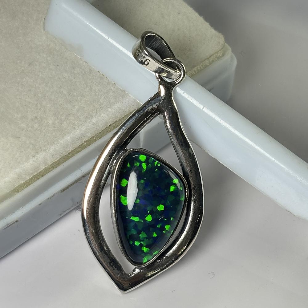 31 Ct Natural Fire Opal Fancy Shape Pendant 925 Sterling Silver Certified