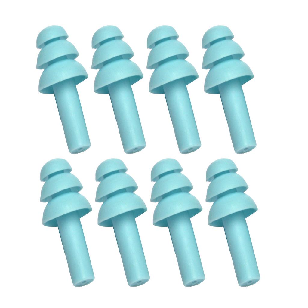 4 Paar geräuschunterdrückende Ohrstöpsel waschbar zum Schlafen schalldicht Silikon schützend Slow Rebound blau