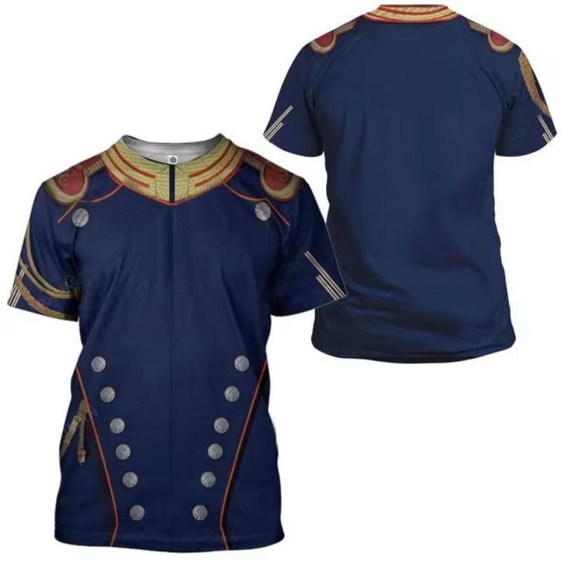 Cosplay Uniform 3D-Druck T-Shirt Mann Sommer O-Ausschnitt Kurzarm Übergroßes Top Casual Tee Lose Streetwear Harajaku