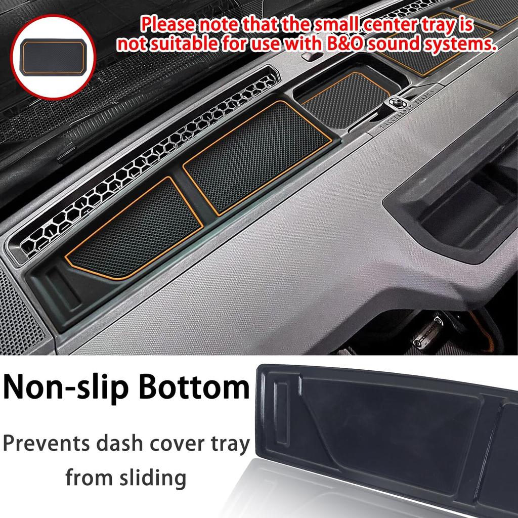 Dash Cover Tray For Ford Bronco Accessories - 2024 2025, Dashboard Compartments Mat, Anti-Slip Silicone Ert, Anti Dust Interior Dash Pad Liner For