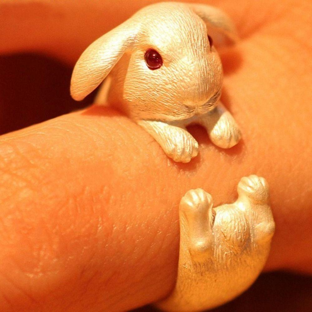 Opening Knuckle Ring Finger Ring Rabbit Animal Ring Women Rings Party Jewelry Korean Style Ring