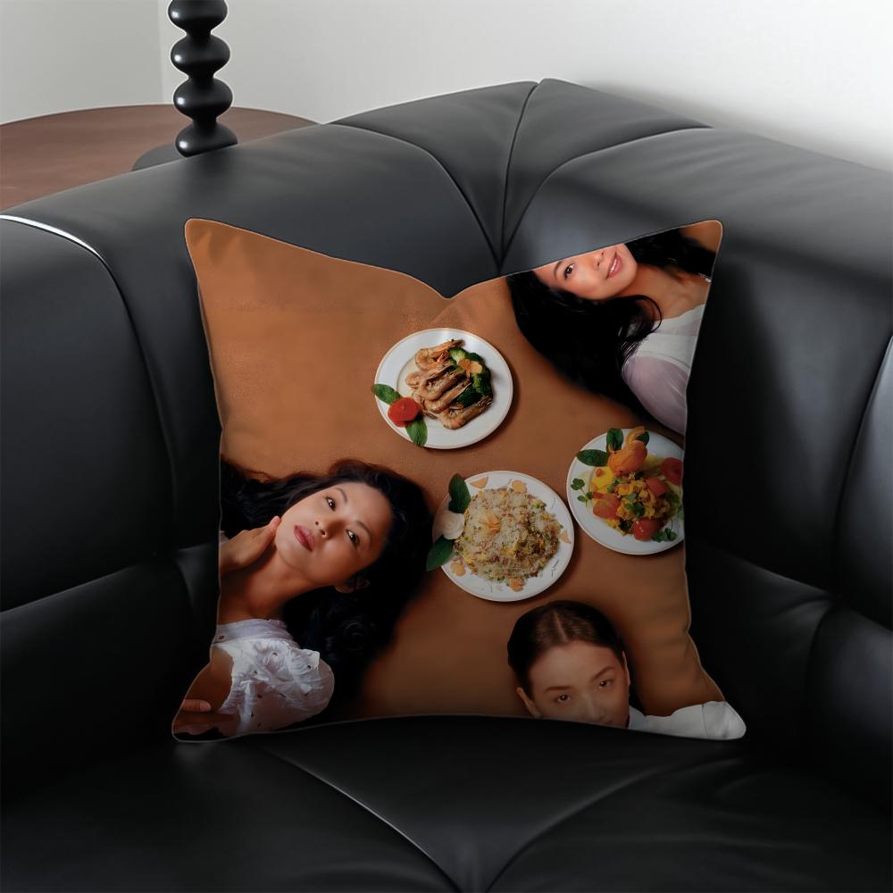 Classic And Nostalgic EEat Drink Man Womans Cushion Cover Pillow Case Antidustmite Invisible zipper silky plush cushion