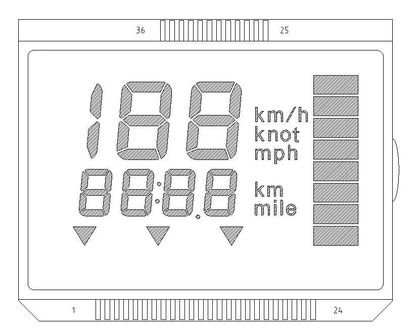 1x LCD Display Screen 6Y5-83570-A0-00 For Yamaha Digital Speedometer Gauge Unit