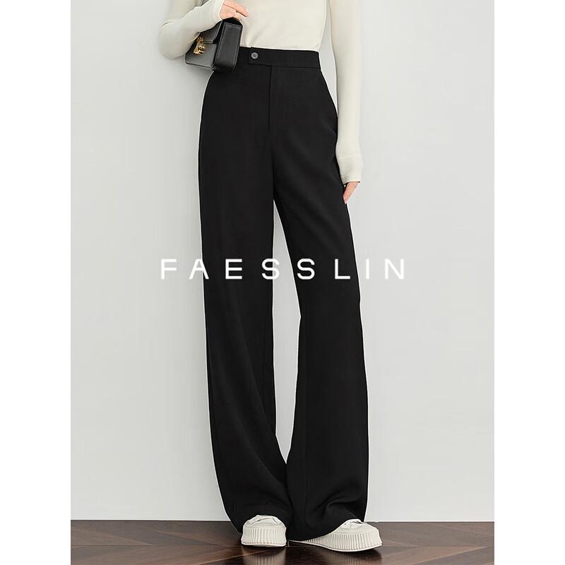 

FAESSLIN Women s High-Waist Slim Fit Black Bootcut Suit Pants L