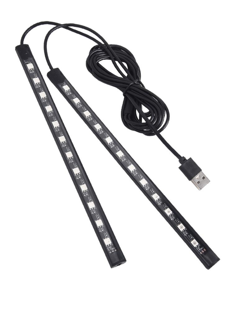 1.3 Meters*2 LED Foot Light Strip Black+Transparent Blue