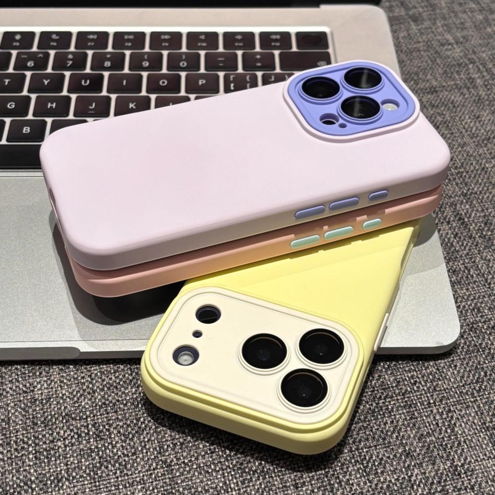 Camera Protect Case for iPhone 17 Air 16 15 14 Plus 13 12 11 Pro Max Candy Hit Color Silicone Soft Matte Shockproof Cover