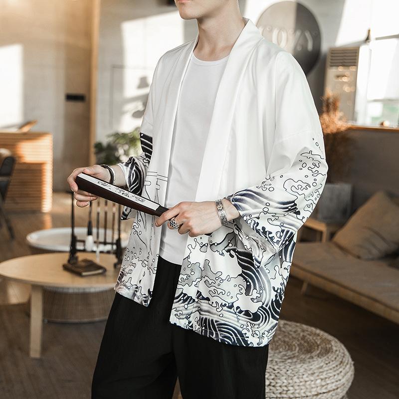 Kimono drago giapponese Kimono tradizionale giapponese Cardigan Kimono Uomo Yukata Uomo Kimono maschile giapponese Streetwear Haori