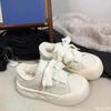 Thick Soled High Head Bread Shoes for Winter Female Students Providing Warmth Comfort Simple Comfortable White Shoes