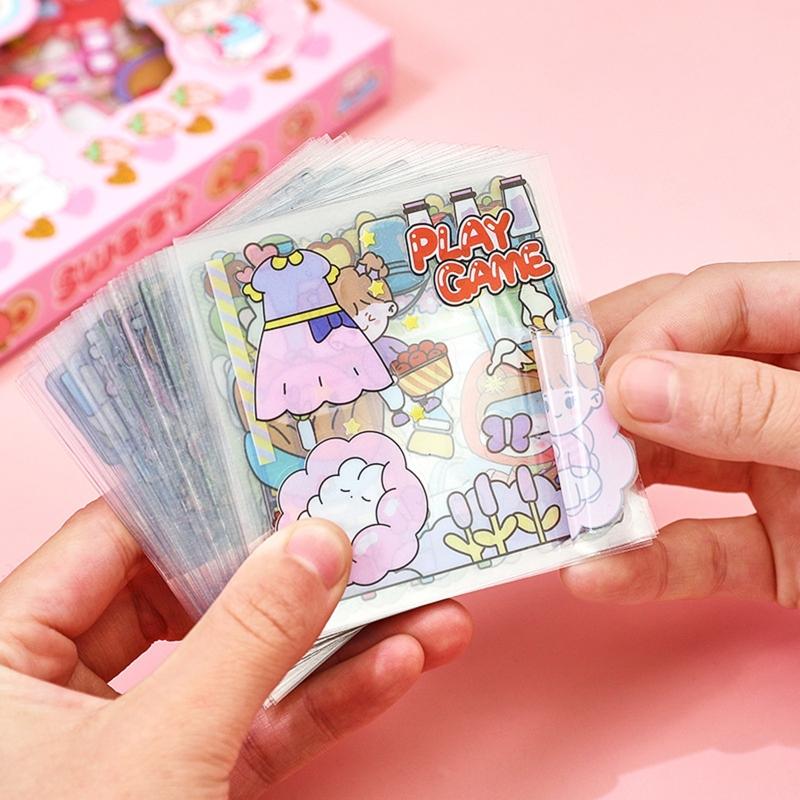 100 Sheets Lovely Cartoon Stickers Sweet Girl Decals Waterproof Adhesive for Child DIY Pencil Case Guitar Computer Cups Decor
