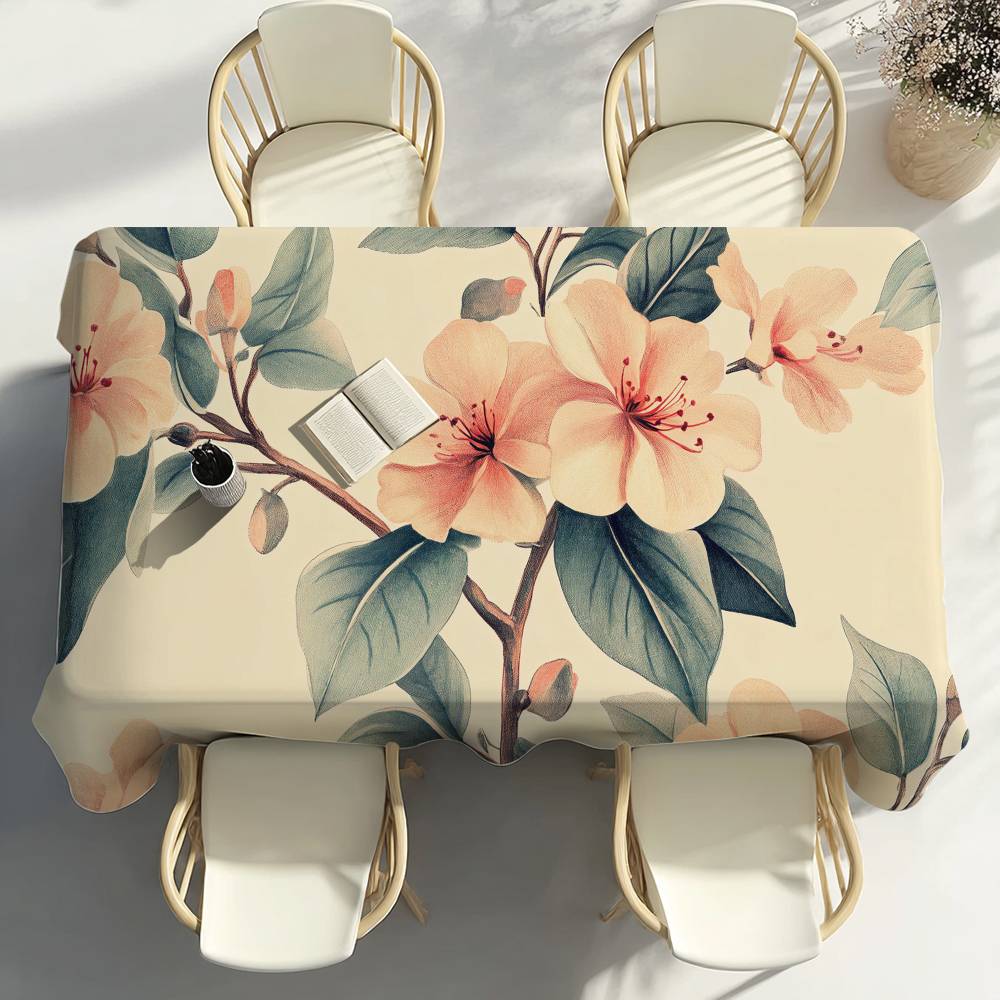 Flowers Pattern Floral Table Cloth Party Decor Dining Room Home Kitchen Patios Waterproof Stain-Proof Table Cloth